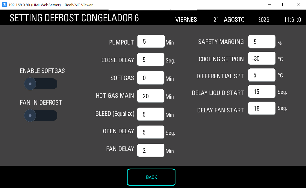 Parametros de Smart Defrost